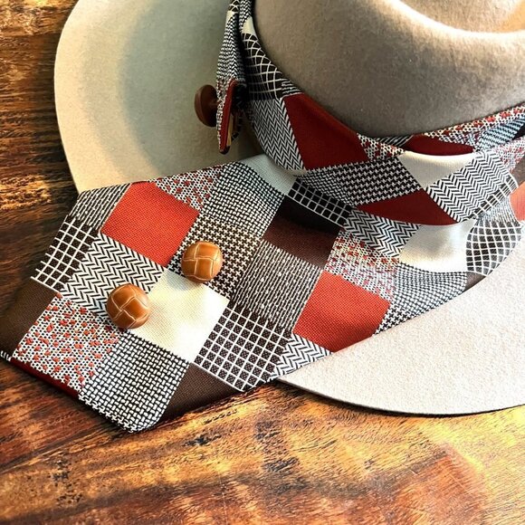 Wool Fedora With Boho Vintage Tie And Buttons main image 5